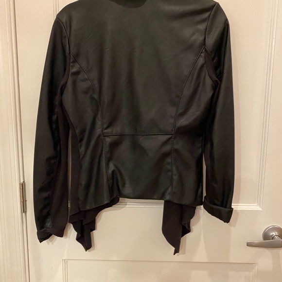 Blank NYC Leather & Knit Drape-Front Jacket - Picture 3 of 5